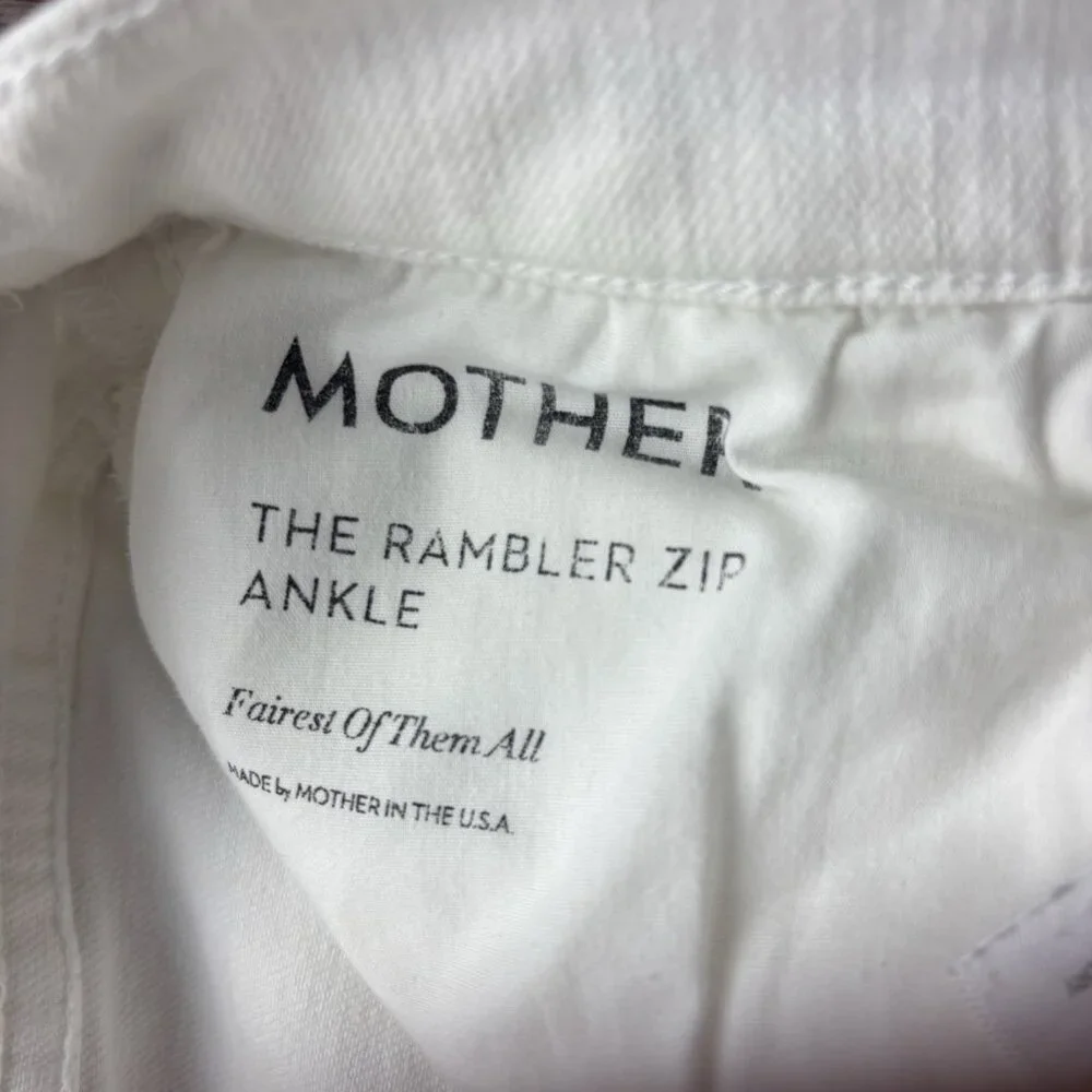 Mother The Rambler Zip Ankle Fairest of Them All Straight Jeans White Size 29 - Picture 5 of 13